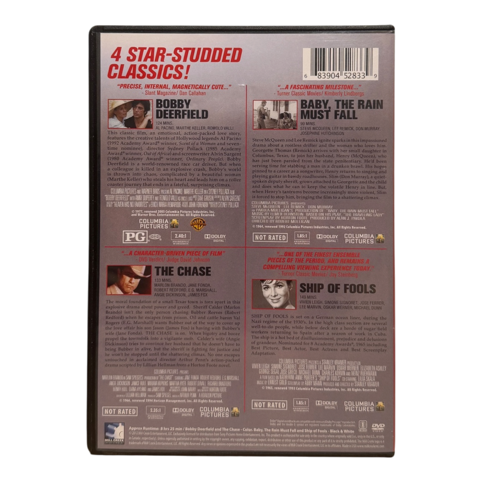 4 Movie Collection: Hollywood Hits: Bobby Deerfield / Baby, The Rain Must Fall / The Chase / Ship of Fools - Image 2